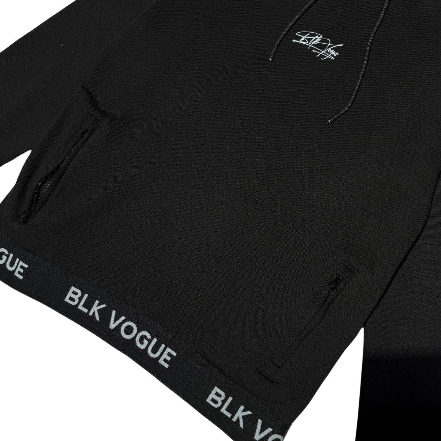 Signature Tape Slim Fit Tracksuit Black Hoodie