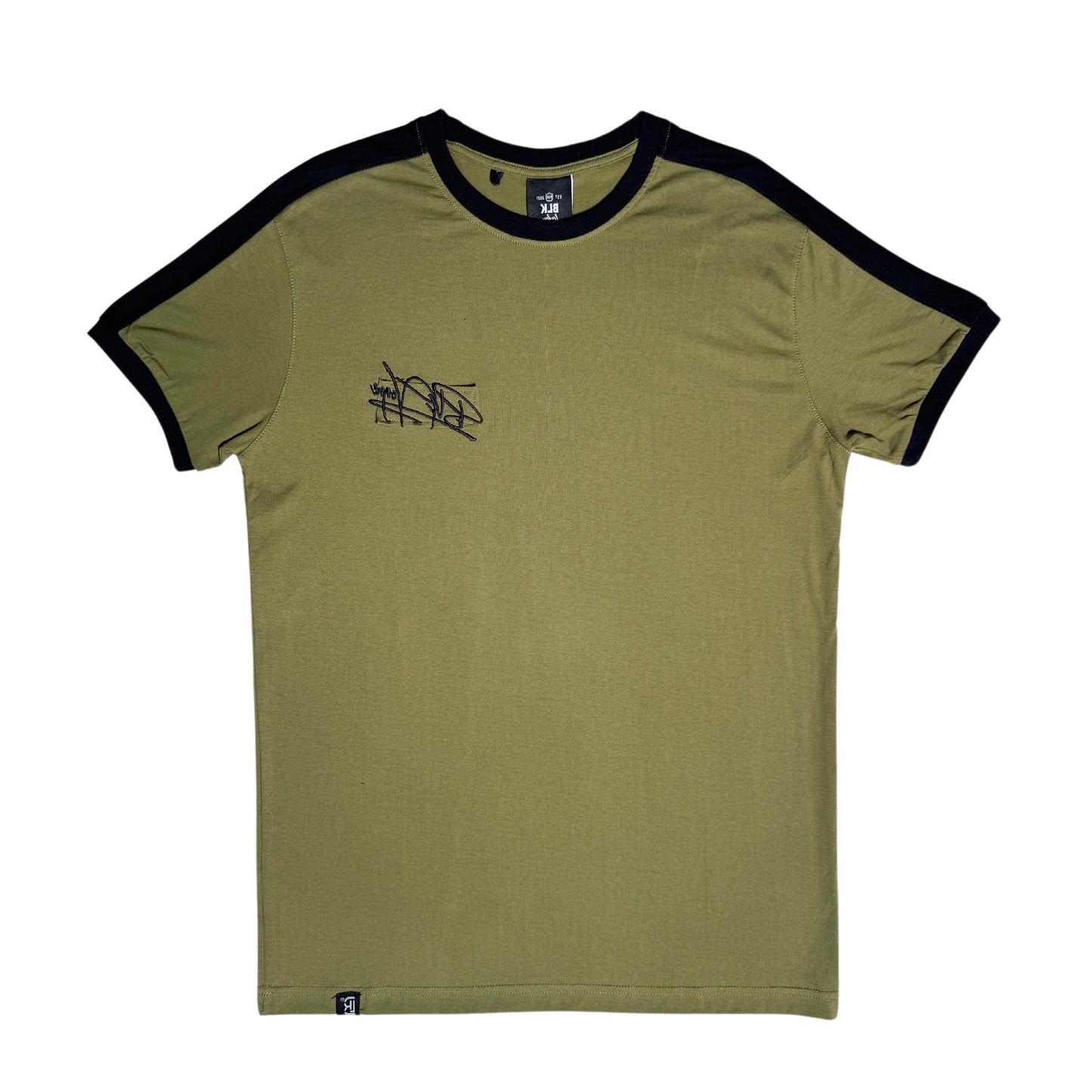 Olive Black Panel Tee