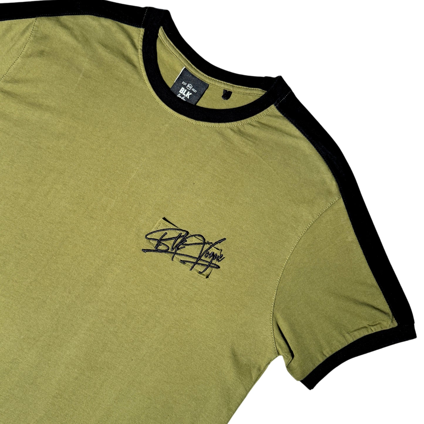 Olive Black Panel Tee