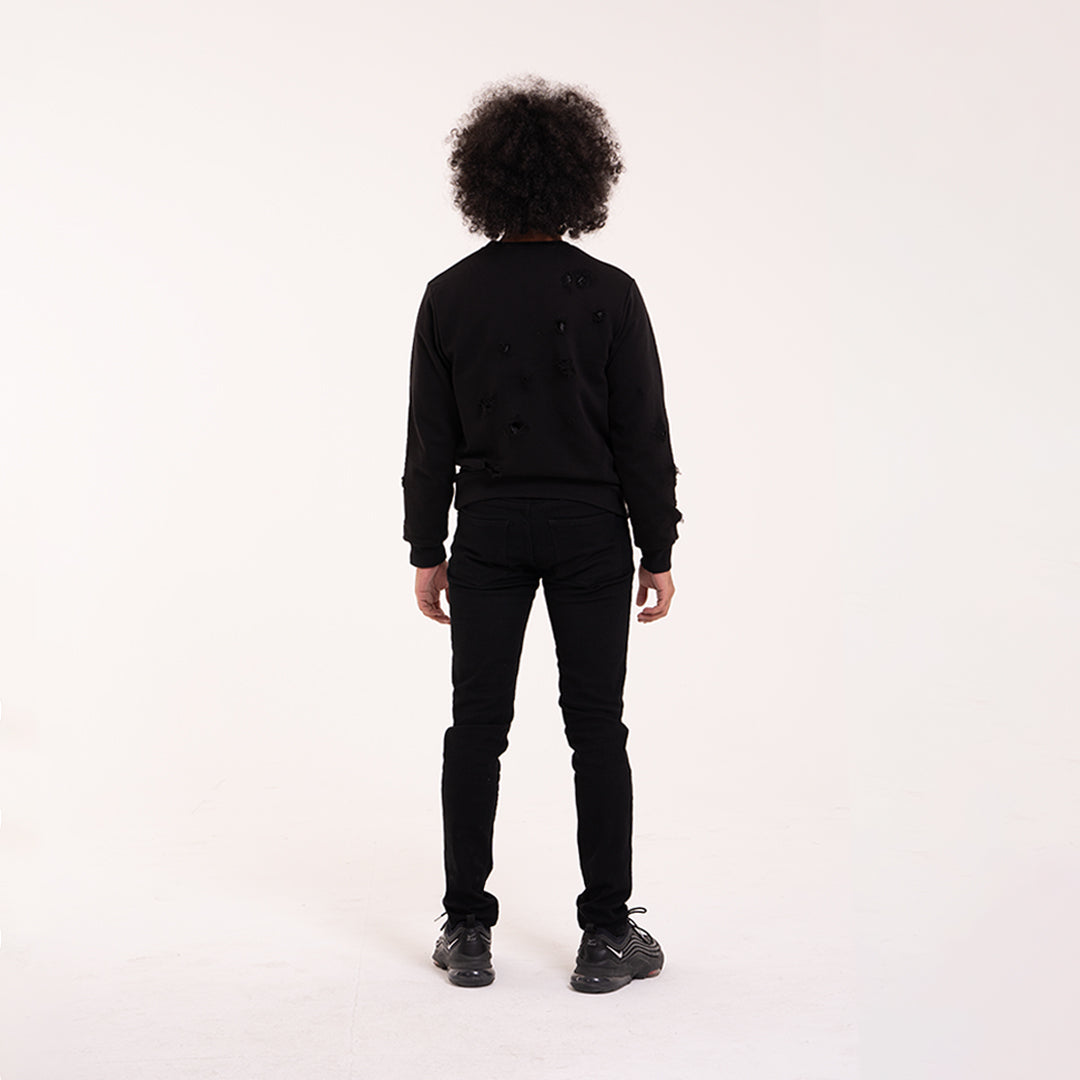Distressed Reversible Sweatshirt