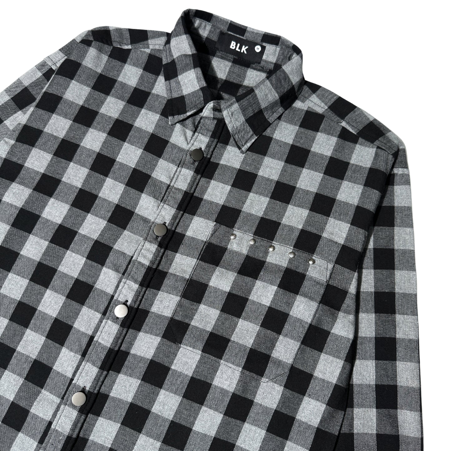 Skull Print Grey Check Classic Shirt