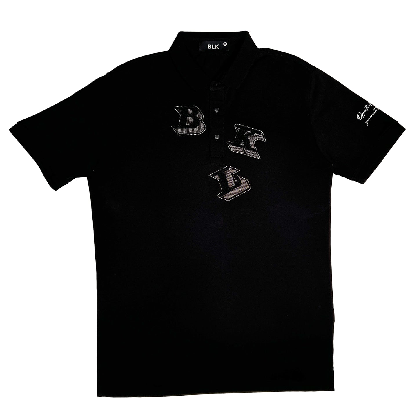 Black Embroidery Polo