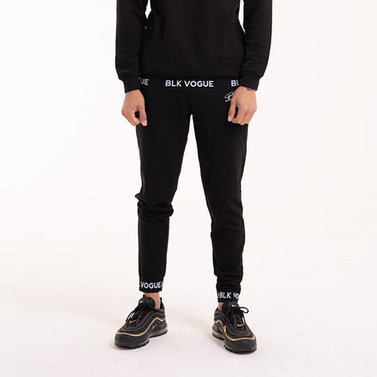 Signature Tape Slim Fit Black Trouser